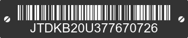 2007 TOYOTA PRIUS JTDKB20U377670726 VIN decoded