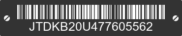 2007 TOYOTA Prius JTDKB20U477605562 VIN decoded