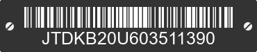 0 TOYOTA Prius JTDKB20U603511390 VIN decoded