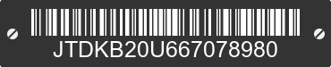 2006 TOYOTA PRIUS JTDKB20U667078980 VIN decoded