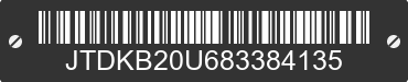 2008 TOYOTA PRIUS JTDKB20U683384135 VIN decoded