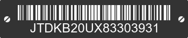 2008 TOYOTA PRIUS JTDKB20UX83303931 VIN decoded