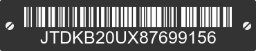 2008 TOYOTA PRIUS JTDKB20UX87699156 VIN decoded
