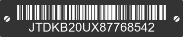 2008 TOYOTA PRIUS JTDKB20UX87768542 VIN decoded