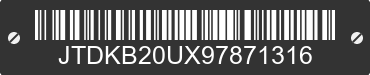 2009 TOYOTA Prius JTDKB20UX97871316 VIN decoded