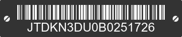 2011 TOYOTA PRIUS JTDKN3DU0B0251726 VIN decoded