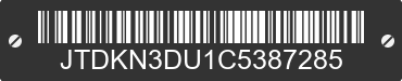 2012 TOYOTA PRIUS JTDKN3DU1C5387285 VIN decoded