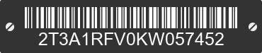 2019 TOYOTA RAV4 2T3A1RFV0KW057452 VIN decoded