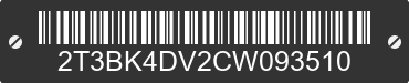 2012 TOYOTA RAV4 2T3BK4DV2CW093510 VIN decoded