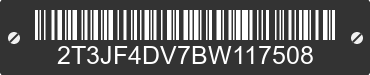 2011 TOYOTA RAV4 2T3JF4DV7BW117508 VIN decoded