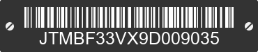2009 TOYOTA RAV4 JTMBF33VX9D009035 VIN decoded
