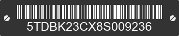 2008 TOYOTA Sienna 5TDBK23CX8S009236 VIN decoded