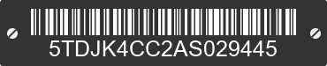 2010 TOYOTA Sienna 5TDJK4CC2AS029445 VIN decoded