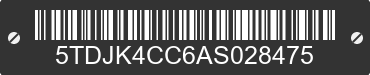 2010 TOYOTA Sienna 5TDJK4CC6AS028475 VIN decoded