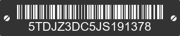 2018 TOYOTA Sienna 5TDJZ3DC5JS191378 VIN decoded