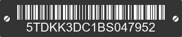 2011 TOYOTA Sienna 5TDKK3DC1BS047952 VIN decoded