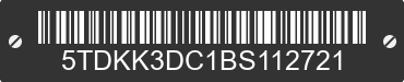 2011 TOYOTA Sienna 5TDKK3DC1BS112721 VIN decoded