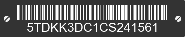2012 TOYOTA Sienna 5TDKK3DC1CS241561 VIN decoded