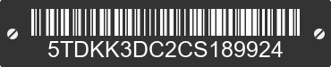 2012 TOYOTA Sienna 5TDKK3DC2CS189924 VIN decoded