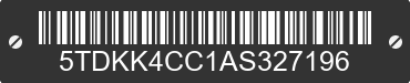 2010 TOYOTA Sienna 5TDKK4CC1AS327196 VIN decoded