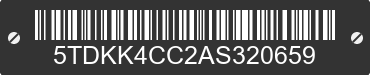 2010 TOYOTA Sienna 5TDKK4CC2AS320659 VIN decoded