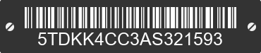2010 TOYOTA Sienna 5TDKK4CC3AS321593 VIN decoded