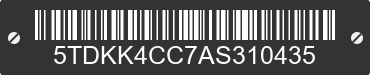 2010 TOYOTA Sienna 5TDKK4CC7AS310435 VIN decoded