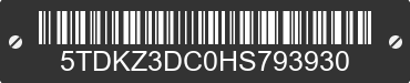 2017 TOYOTA Sienna 5TDKZ3DC0HS793930 VIN decoded