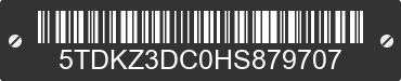 2017 TOYOTA Sienna 5TDKZ3DC0HS879707 VIN decoded