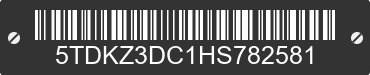 2017 TOYOTA Sienna 5TDKZ3DC1HS782581 VIN decoded