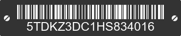 2017 TOYOTA Sienna 5TDKZ3DC1HS834016 VIN decoded