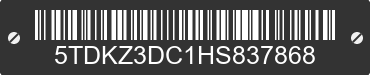 2017 TOYOTA Sienna 5TDKZ3DC1HS837868 VIN decoded