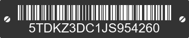 2018 TOYOTA Sienna 5TDKZ3DC1JS954260 VIN decoded