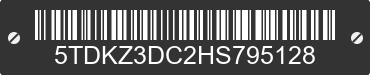 2017 TOYOTA Sienna 5TDKZ3DC2HS795128 VIN decoded