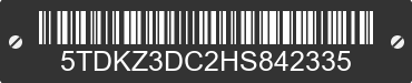 2017 TOYOTA Sienna 5TDKZ3DC2HS842335 VIN decoded