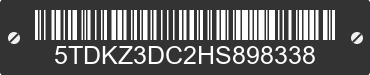 2017 TOYOTA Sienna 5TDKZ3DC2HS898338 VIN decoded