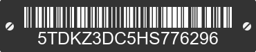 2017 TOYOTA Sienna 5TDKZ3DC5HS776296 VIN decoded