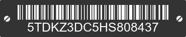 2017 TOYOTA Sienna 5TDKZ3DC5HS808437 VIN decoded