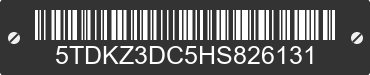 2017 TOYOTA Sienna 5TDKZ3DC5HS826131 VIN decoded
