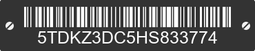 2017 TOYOTA Sienna 5TDKZ3DC5HS833774 VIN decoded