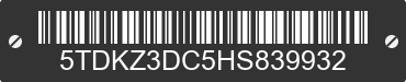2017 TOYOTA Sienna 5TDKZ3DC5HS839932 VIN decoded
