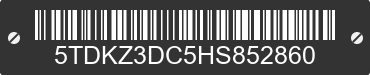 2017 TOYOTA Sienna 5TDKZ3DC5HS852860 VIN decoded