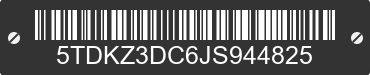 2018 TOYOTA Sienna 5TDKZ3DC6JS944825 VIN decoded