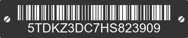 2017 TOYOTA Sienna 5TDKZ3DC7HS823909 VIN decoded