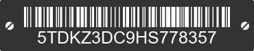 2017 TOYOTA Sienna 5TDKZ3DC9HS778357 VIN decoded