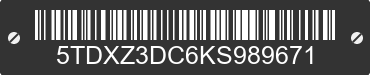 2019 TOYOTA Sienna 5TDXZ3DC6KS989671 VIN decoded