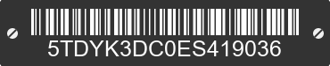 2014 TOYOTA Sienna 5TDYK3DC0ES419036 VIN decoded