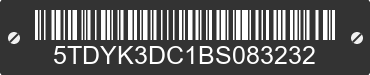 2011 TOYOTA Sienna 5TDYK3DC1BS083232 VIN decoded