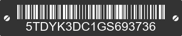 2016 TOYOTA Sienna 5TDYK3DC1GS693736 VIN decoded