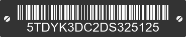 2013 TOYOTA Sienna 5TDYK3DC2DS325125 VIN decoded